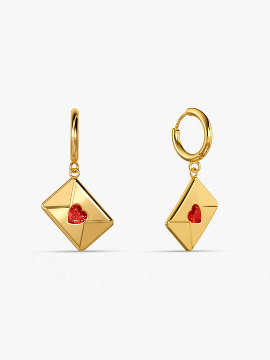 Gem Curve Gold Plated Earrings