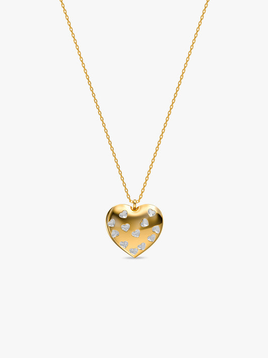 Heart Lock Gold Plated Pendant With Link Chain