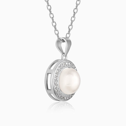 Kriti Sanon Silver Pearl Pendant with Link Chain