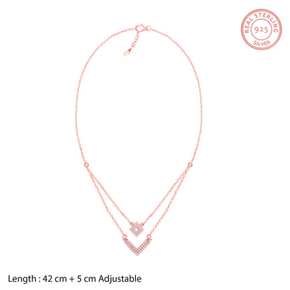 Rose Gold Trendy Layered Necklace