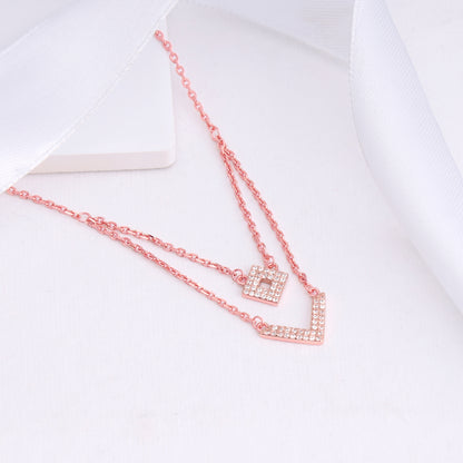 Rose Gold Trendy Layered Necklace