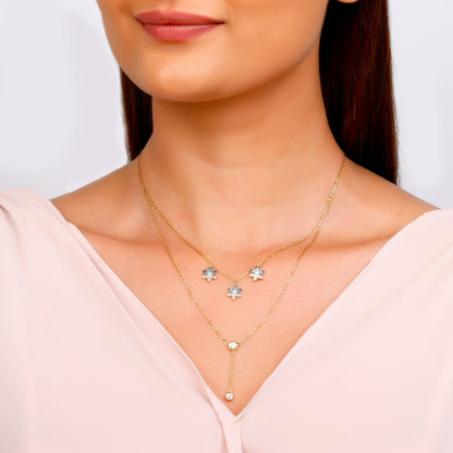 Golden Star Studded Layered Necklace