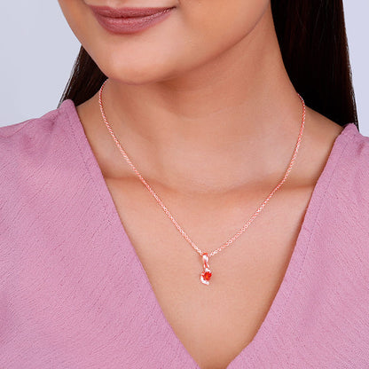 Rose Gold Passion Pendant With Link Chain