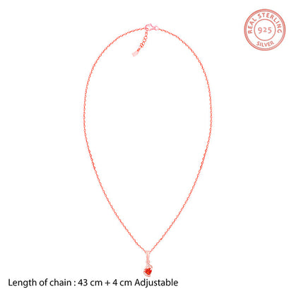 Rose Gold Passion Pendant With Link Chain