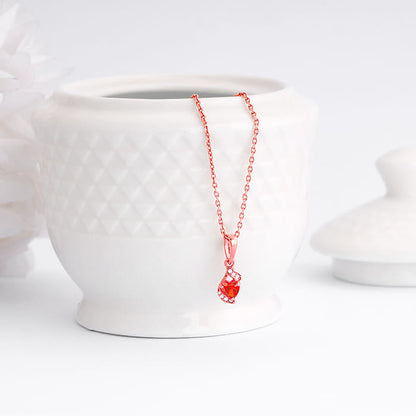 Rose Gold Passion Pendant With Link Chain