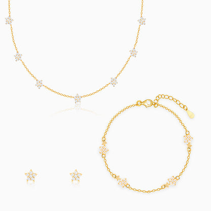 Golden Star Constellation Set Of Three