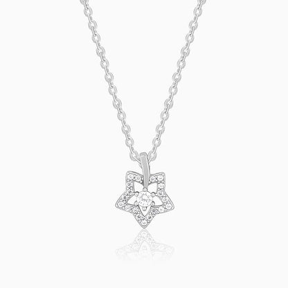 Silver Nebula Pendant With Link Chain
