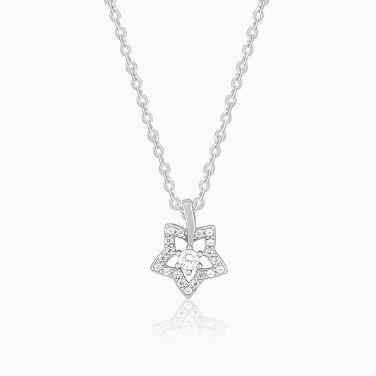 Silver Nebula Pendant With Link Chain