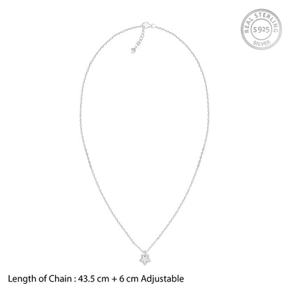 Silver Nebula Pendant With Link Chain