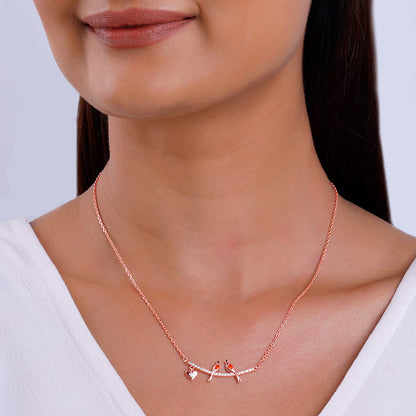 Rose Gold Love Bird Necklace