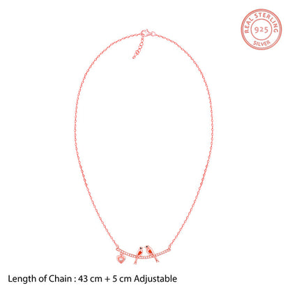 Rose Gold Love Bird Necklace
