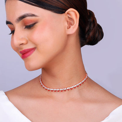 Rose Gold Passionate Heart Choker Necklace