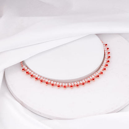 Rose Gold Passionate Heart Choker Necklace