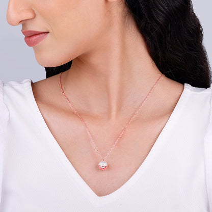 Rose Gold Heart Treasures Pendant With Link Chain
