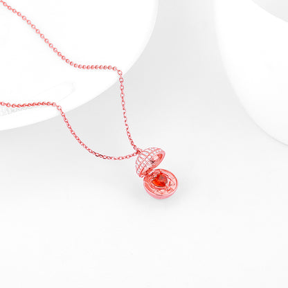 Rose Gold Heart Treasures Pendant With Link Chain