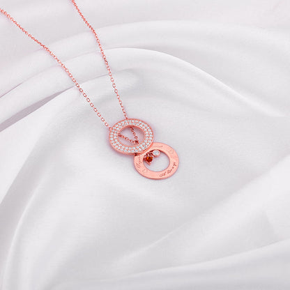 Rose Gold Special Slides Open Pendant With Link Chain
