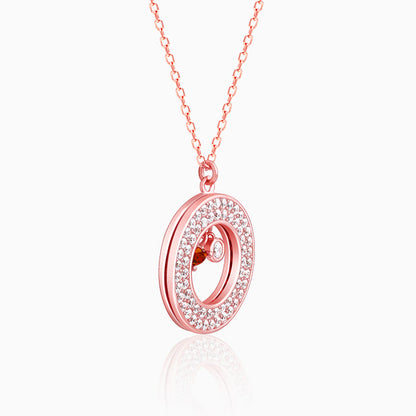 Rose Gold Two Hearts Becoming One Pendant With Link Chain