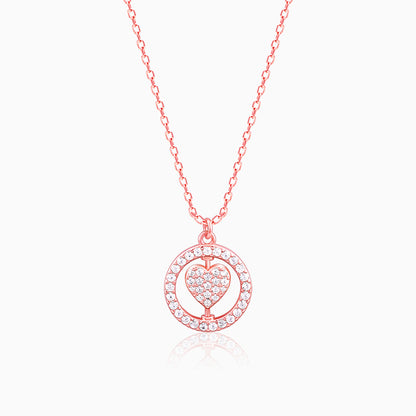 Rose Gold Custom Endless Love Pendant With  Link Chain