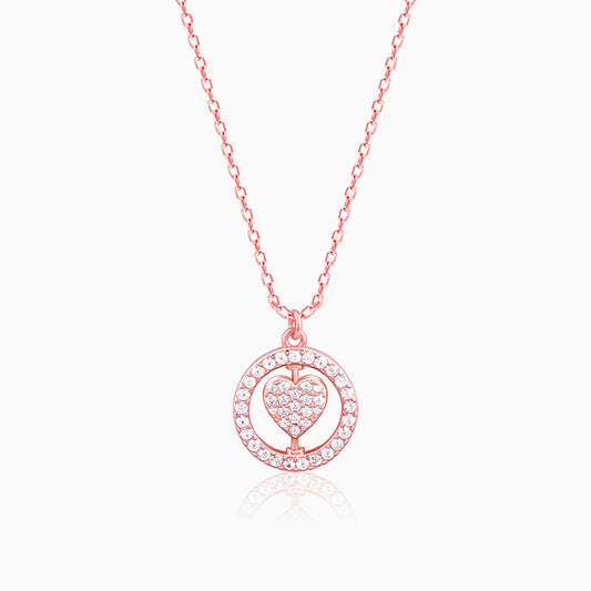 Rose Gold Custom Endless Love Pendant With  Link Chain