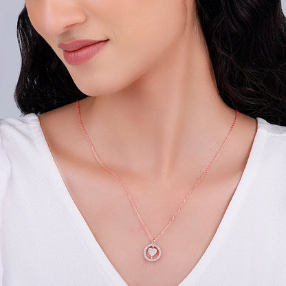 Rose Gold Custom Endless Love Pendant With  Link Chain
