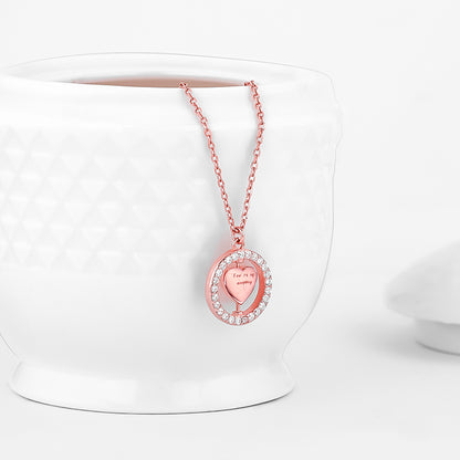 Rose Gold Custom Endless Love Pendant With  Link Chain