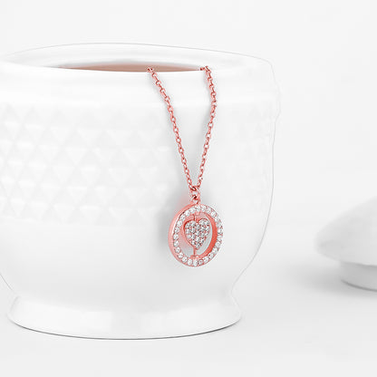 Rose Gold Custom Endless Love Pendant With  Link Chain