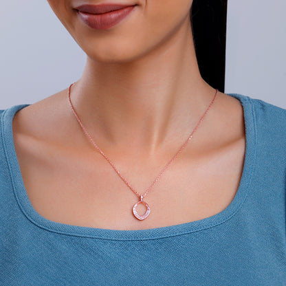 Rose Gold Lumina Pendant With Link Chain