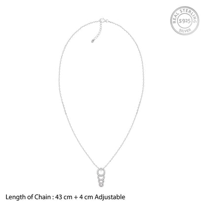 Silver Radiant Circle Pendant With Link Chain