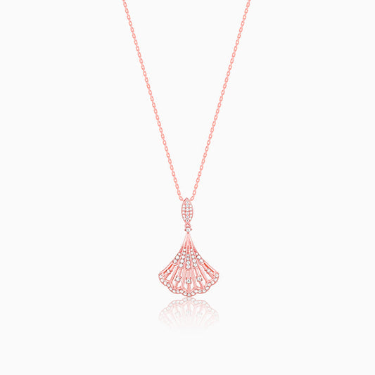 Rose Gold Seashell Pendant With Link Chain