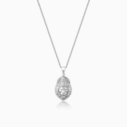 Silver Ugra Narasimha Pendant   with Link Chain For Him