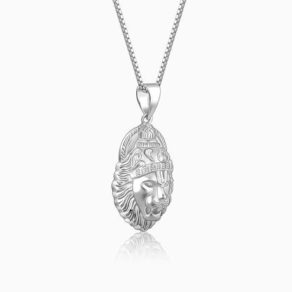 Silver Ugra Narasimha Pendant   with Link Chain For Him