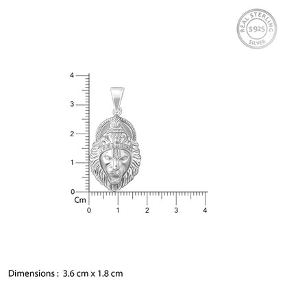 Silver Ugra Narasimha Pendant   with Link Chain For Him