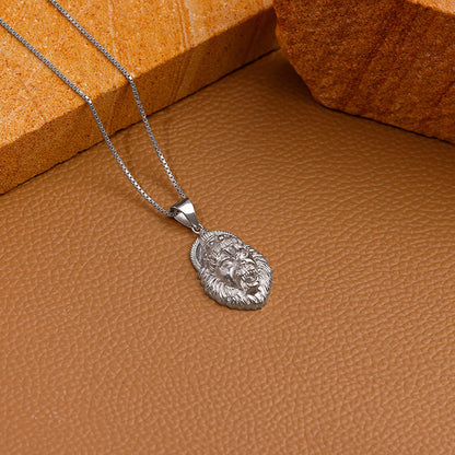 Silver Ugra Narasimha Pendant   with Link Chain For Him