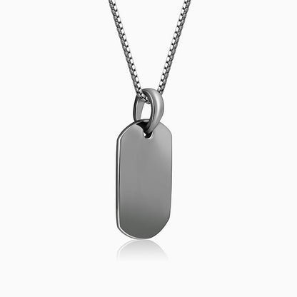 Black Rhodium Aegis Amulet Pendant with Box Chain For Him