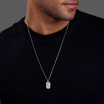Silver Aegis Amulet Pendant with Box Chain For Him