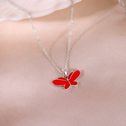 Silver Pookie Butterfly Kids Pendant With Link Chain