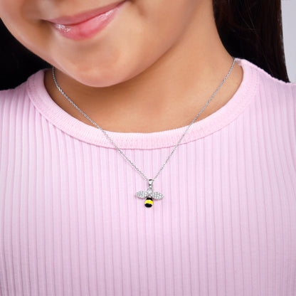 Silver Bee Kids Pendant With Link Chain