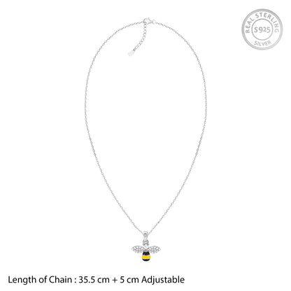 Silver Bee Kids Pendant With Link Chain
