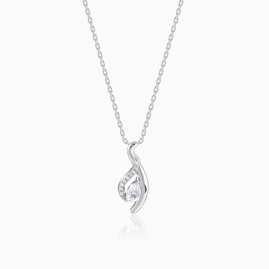 Silver Dancing Swirl Pendant with Link Chain