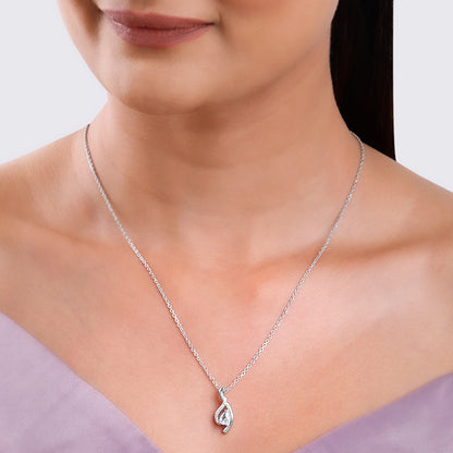 Silver Dancing Swirl Pendant with Link Chain