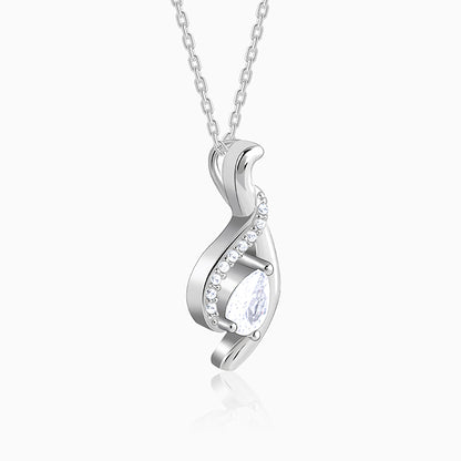 Silver Dancing Swirl Pendant with Link Chain