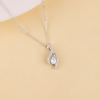 Silver Dancing Swirl Pendant with Link Chain