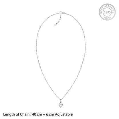 Silver Bling Queen Pendant with Link Chain