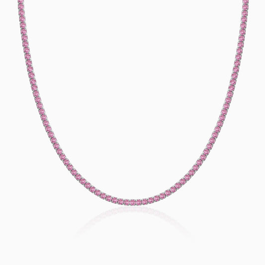 Silver Moonlit Grace Tennis Necklace