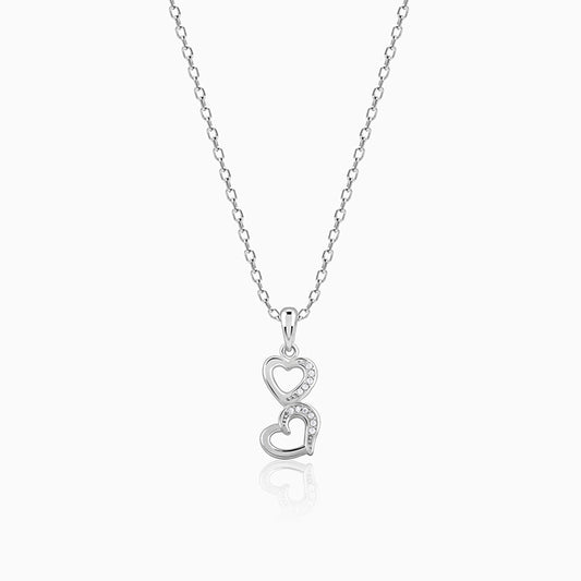 Silver All Hearts Pendant With Link Chain
