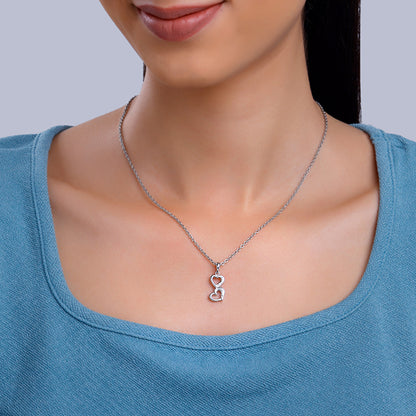 Silver All Hearts Pendant With Link Chain