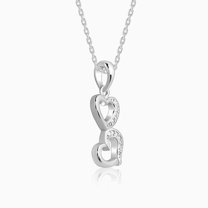 Silver All Hearts Pendant With Link Chain