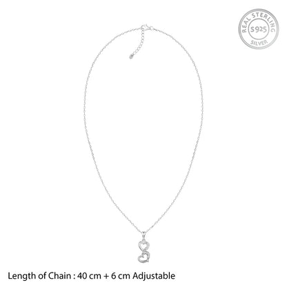 Silver All Hearts Pendant With Link Chain