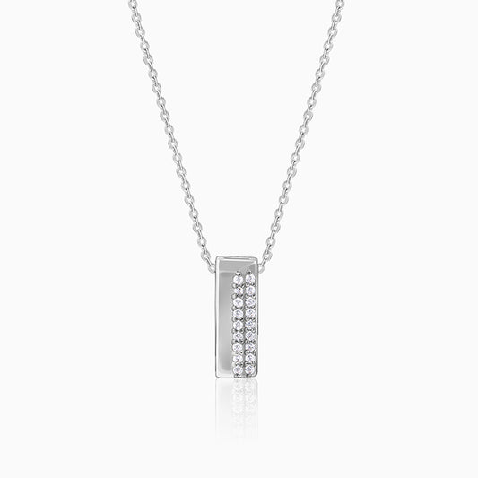Silver Stellar Bar Pendant With Link Chain