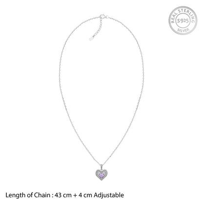 Silver Echo of Love Pendant With Link Chain